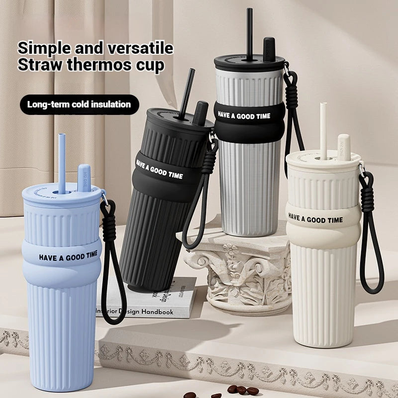 Straw Thermos Cup (710ml)