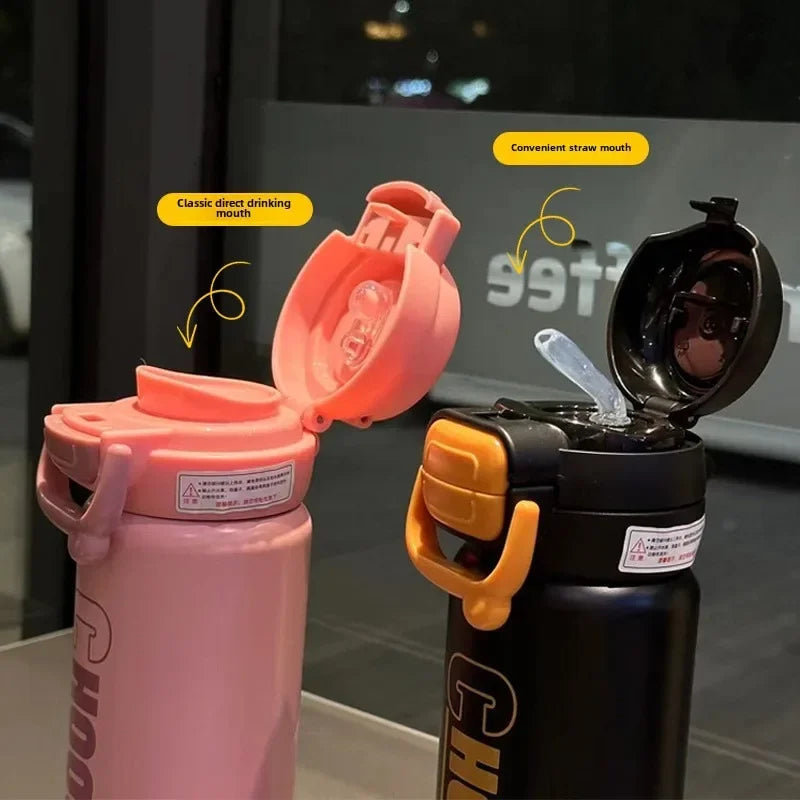 Astronaut Style Stainless Steel Water Bottle - Pink