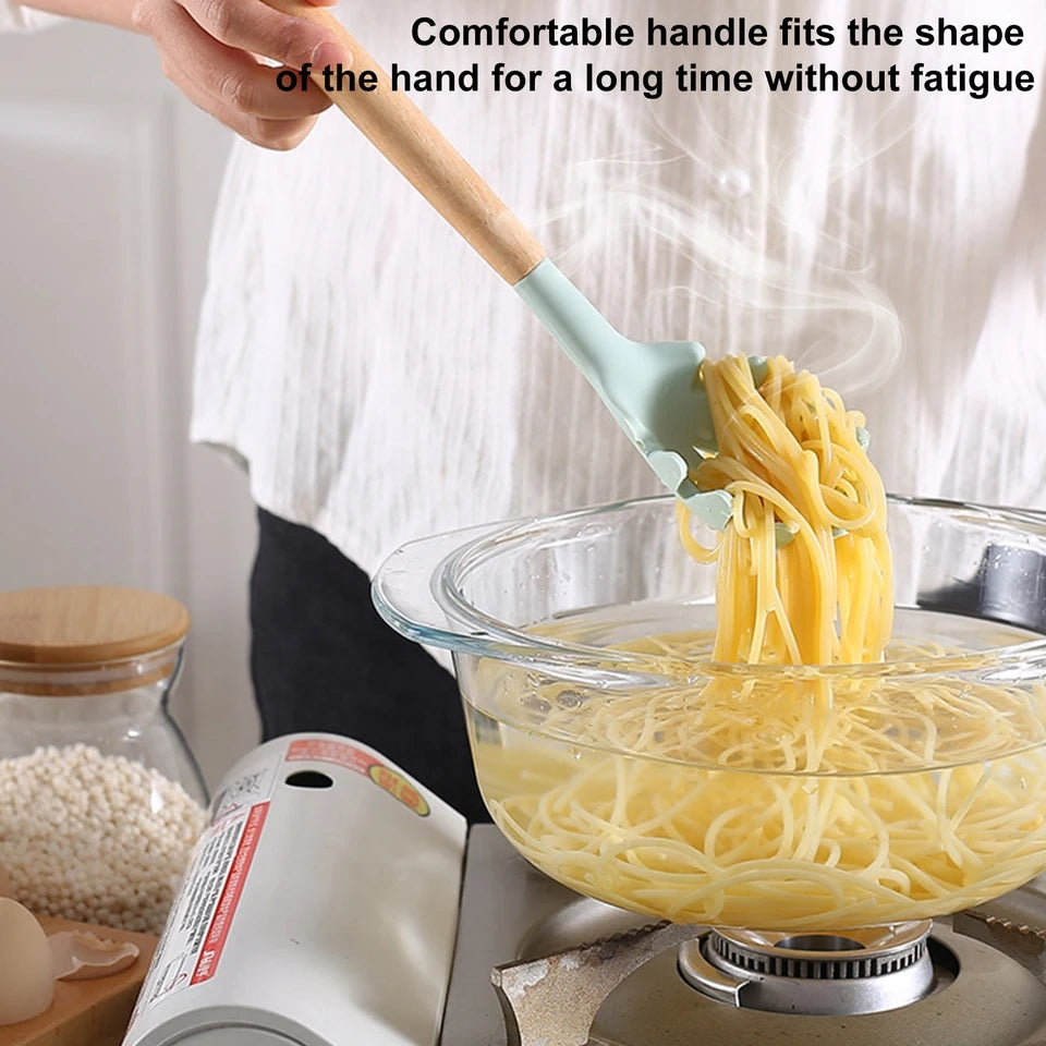 Silicon Wooden Spoon Set (12 Pcs)