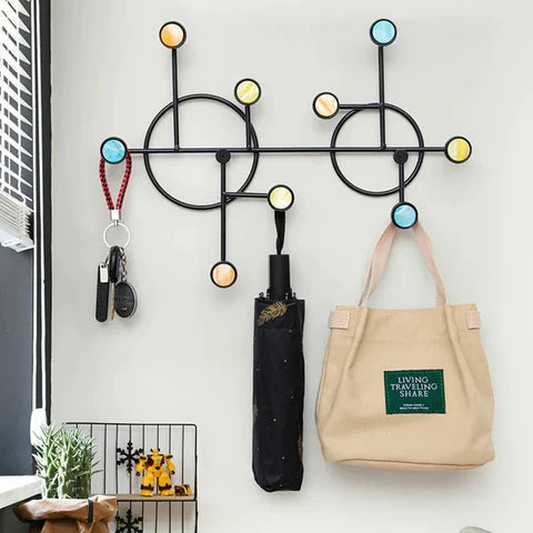 Nordic Style Circle Wall Shelf with Hooks