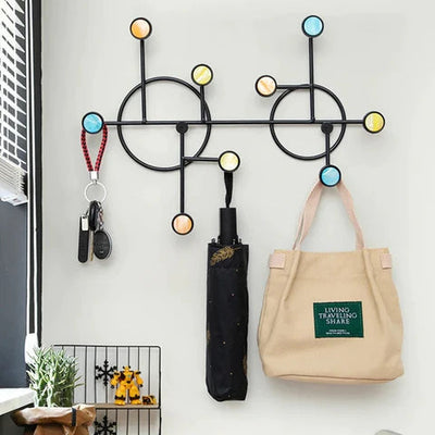 Nordic Style Circle Wall Shelf with Hooks