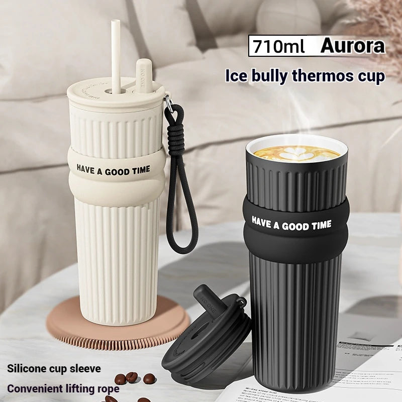 Straw Thermos Cup (710ml)