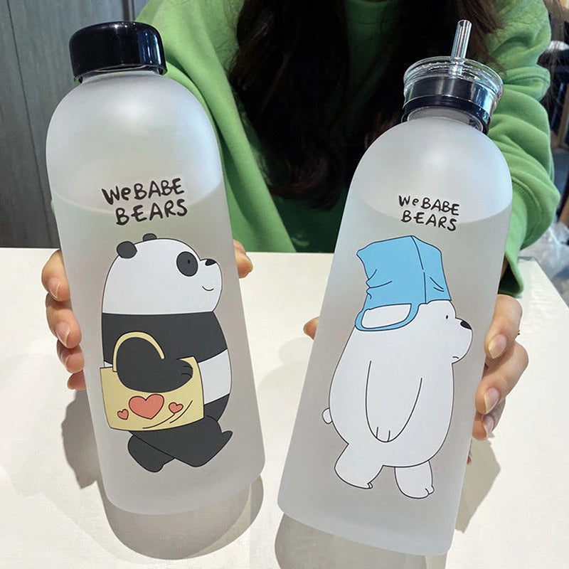 Bear Water Bottle with Straw