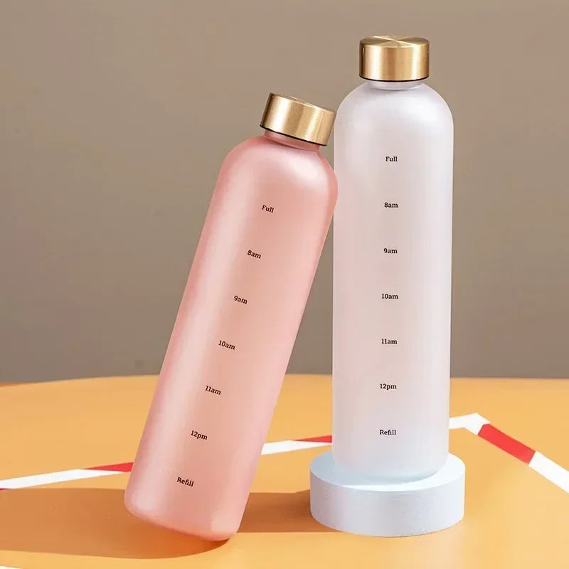 Time Marker Frosted Water Bottle