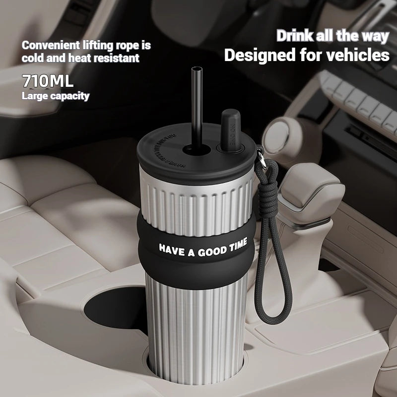 Straw Thermos Cup (710ml)