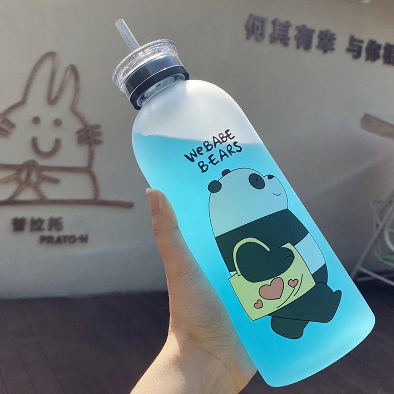 Bear Water Bottle with Straw