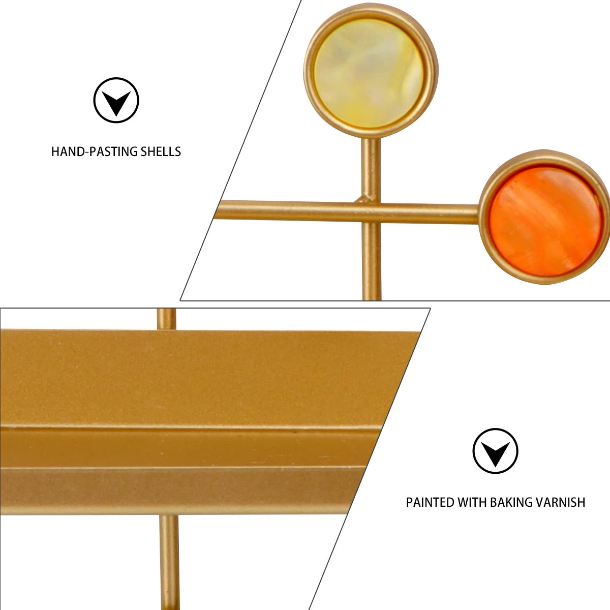 Nordic Style Rectangle Wall Shelf with Hooks