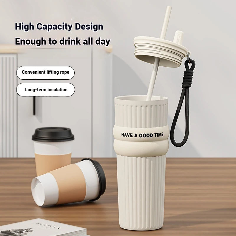 Straw Thermos Cup (710ml)