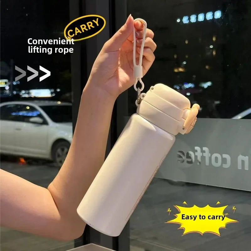 Astronaut Style Stainless Steel Water Bottle - Pink