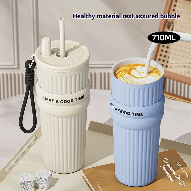 Straw Thermos Cup (710ml)