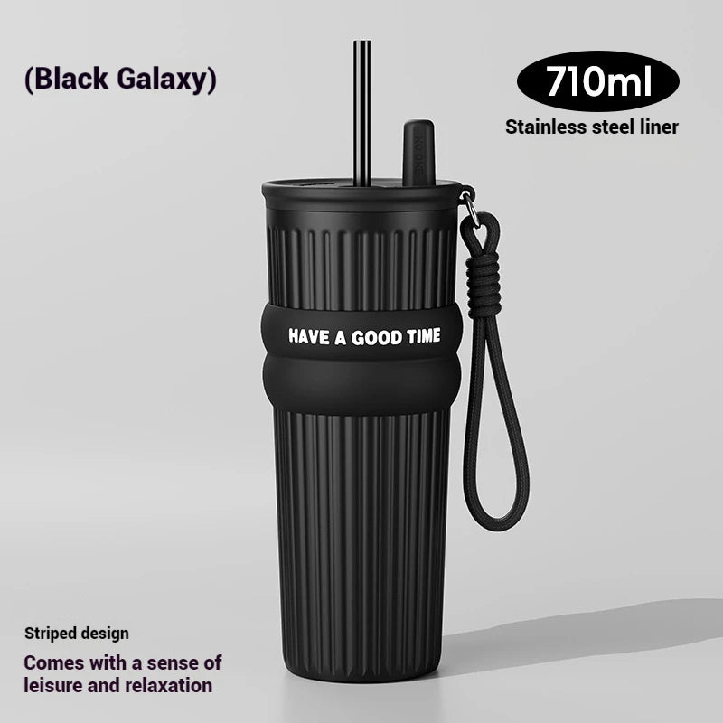 Straw Thermos Cup (710ml)