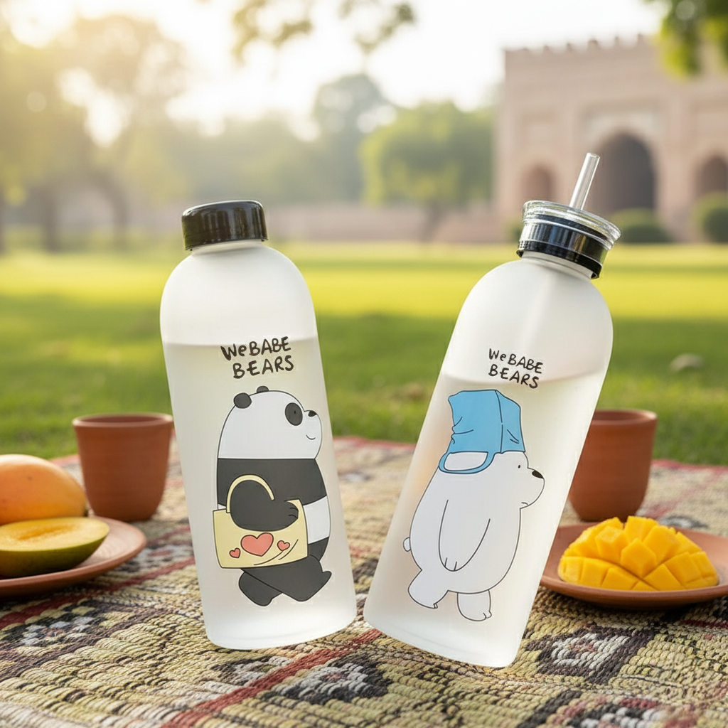Bear Water Bottle with Straw