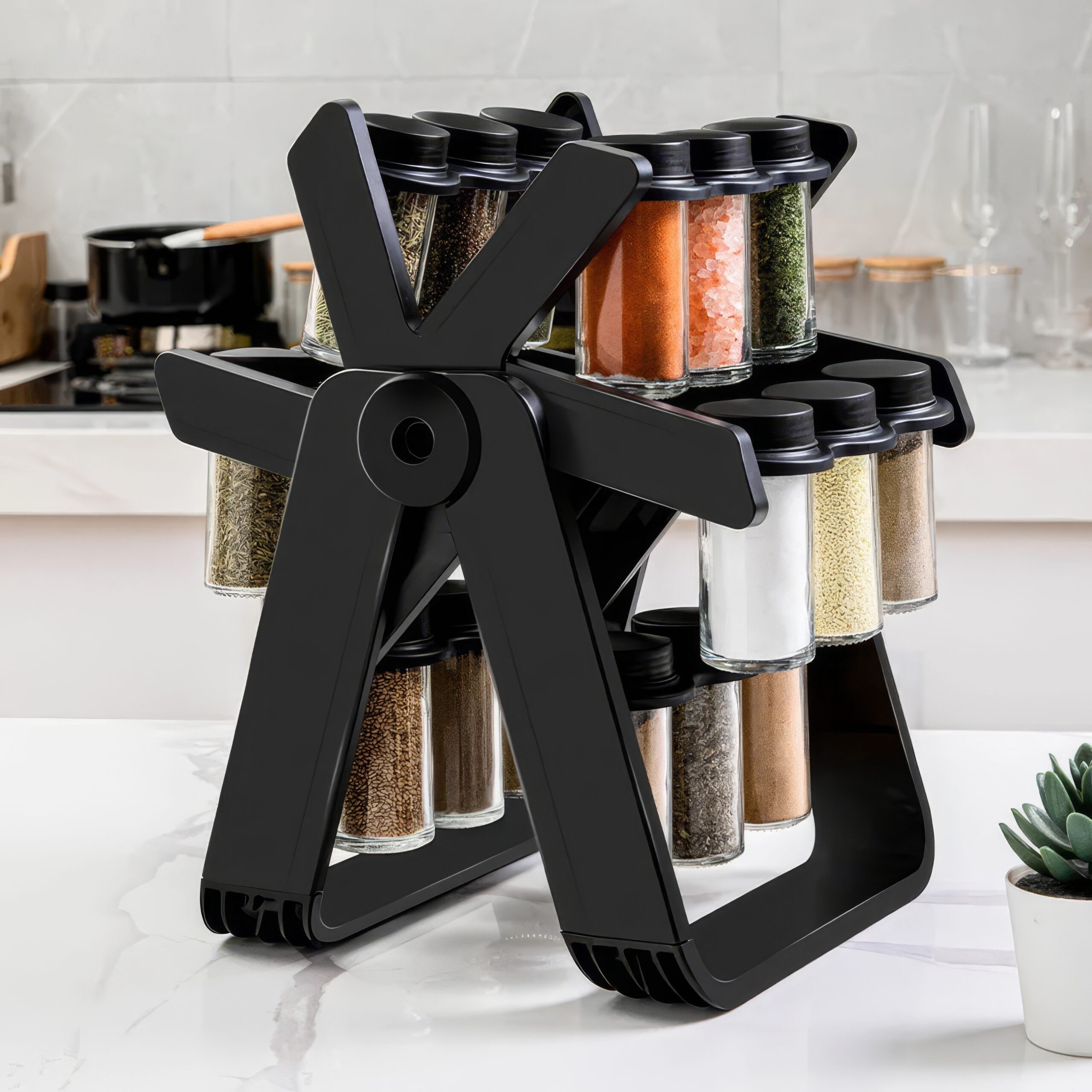 Rotating Ferris Wheel Spice Rack (18 Jars)