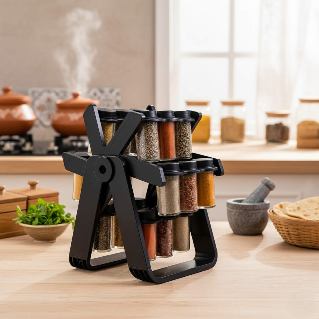 Rotating Ferris Wheel Spice Rack (18 Jars)