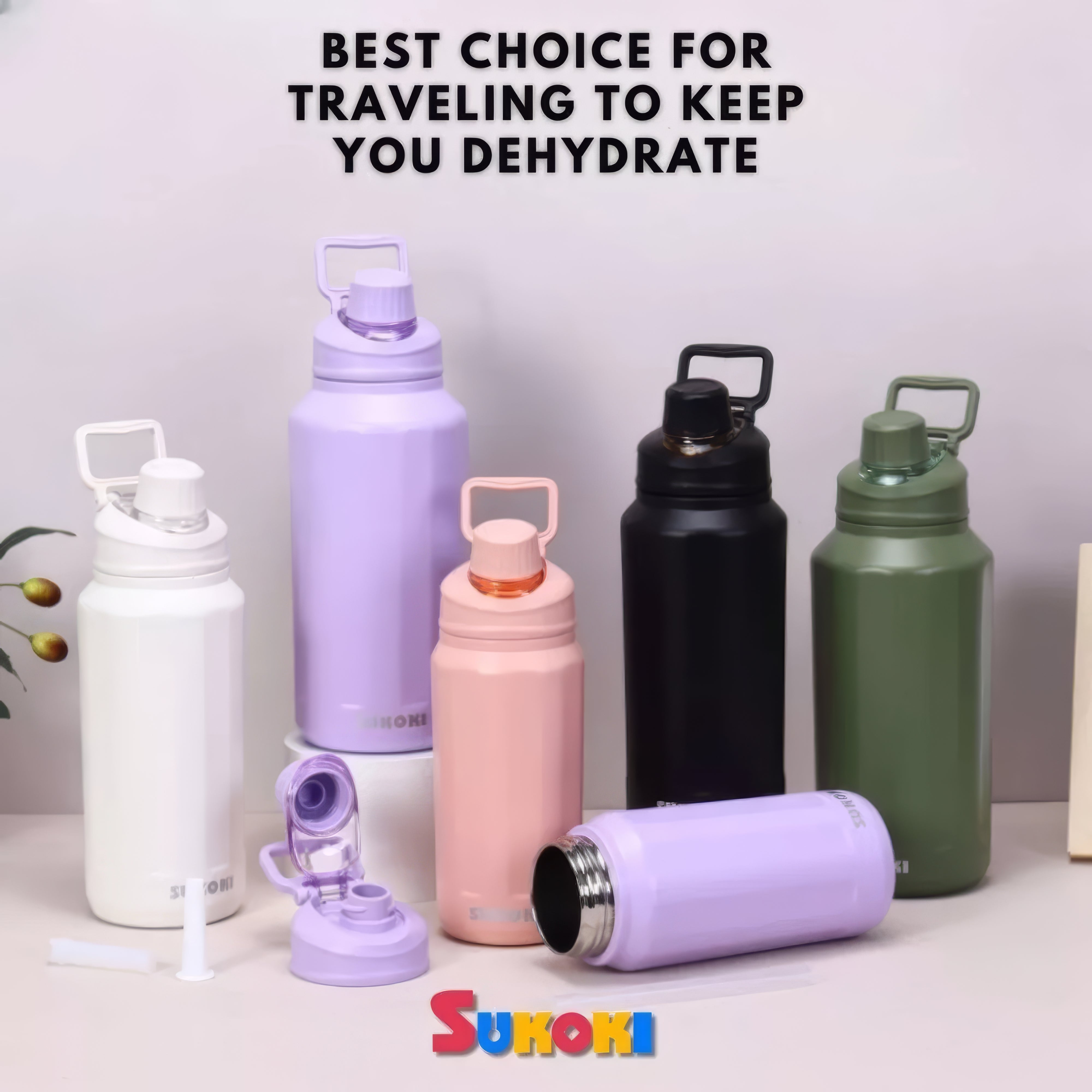 SUKOKI Stainless Steel Vacuum Flask (1000ml)