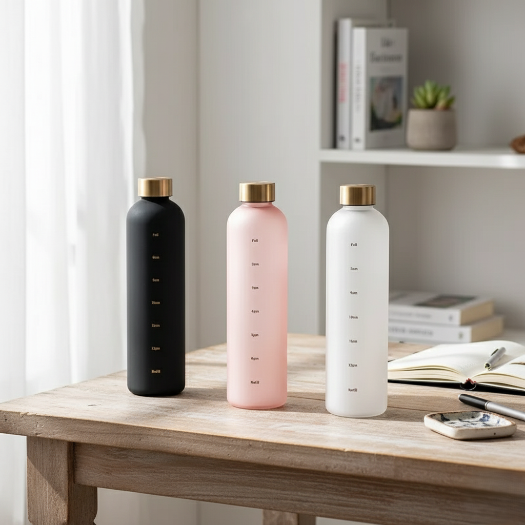 Time Marker Frosted Water Bottle