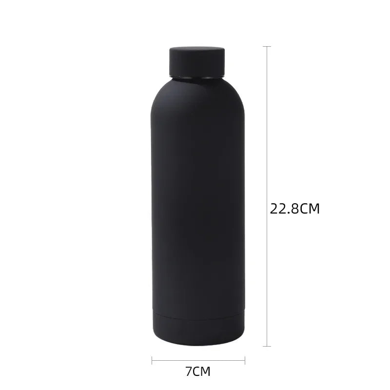 500ml Rubber Coated Stainless Steel Bottle – Matte Black