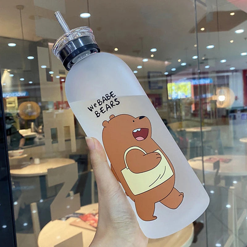 Bear Water Bottle with Straw