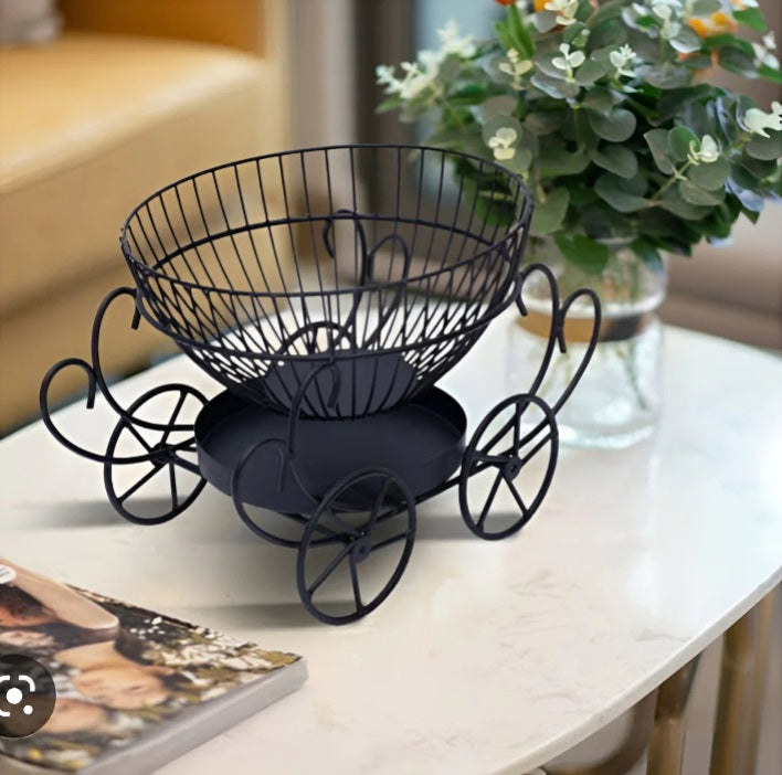 Decorative Metal Cart Fruit Basket – Stylish Home Decor