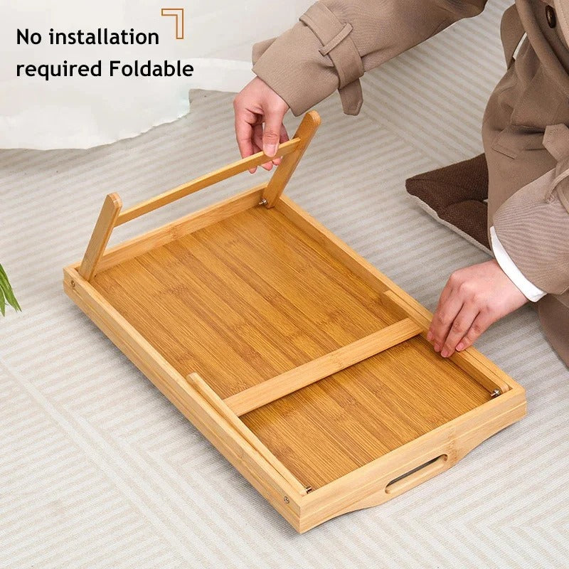 Functional Bamboo Bed Tray – Stylish Breakfast & Serving