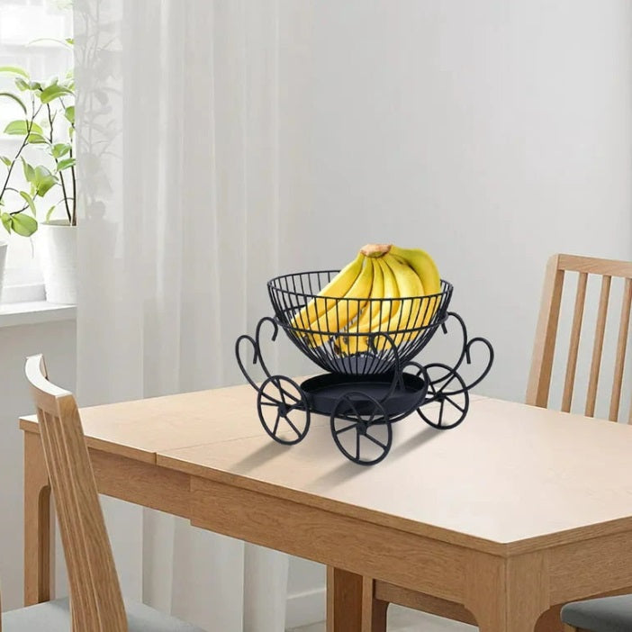 Decorative Metal Cart Fruit Basket for Home
