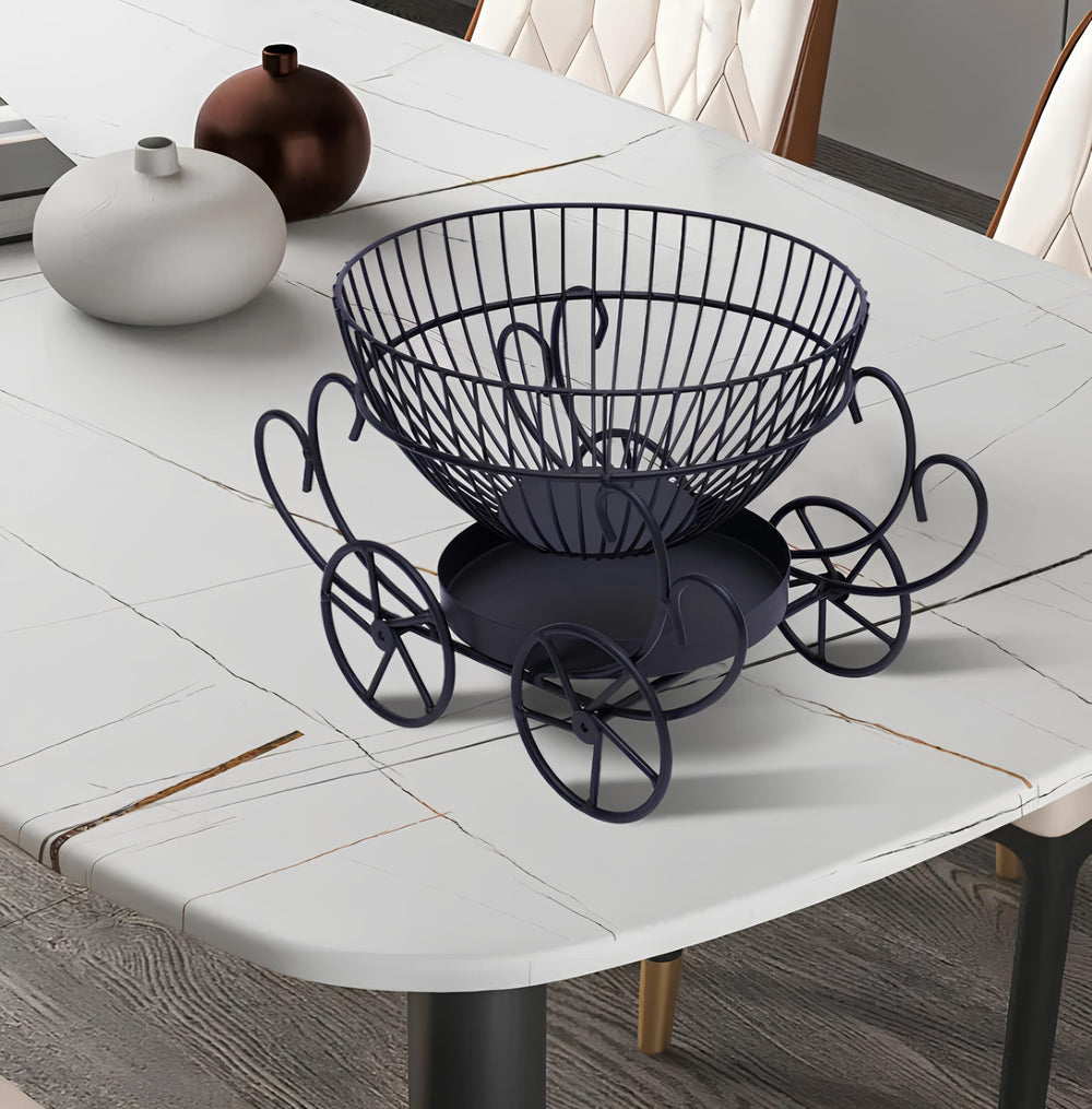 Metal Cart Fruit Basket – Decorative Home Accent