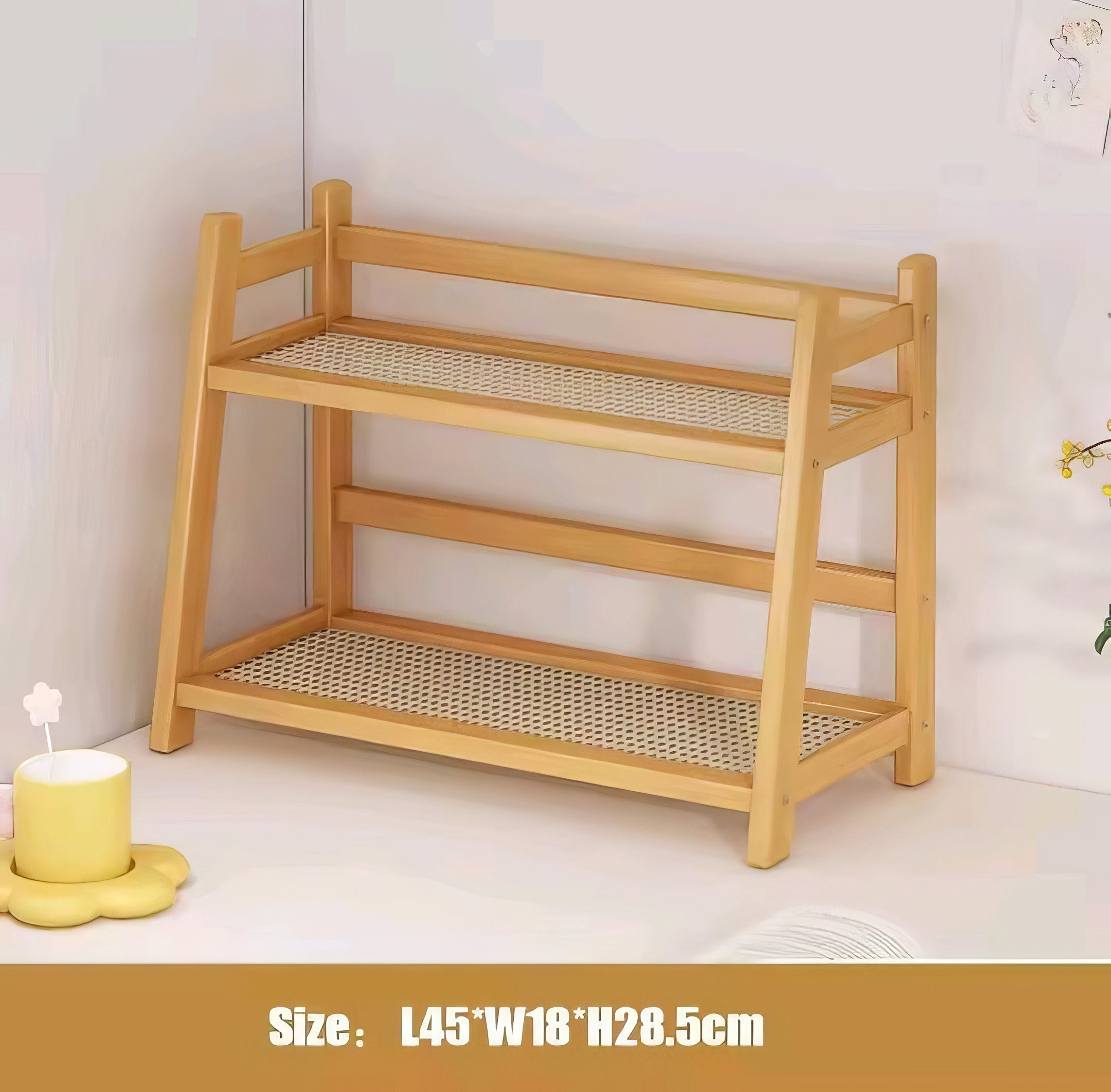 Multipurpose 2 Tier Bamboo Storage Rack – Home Organizer