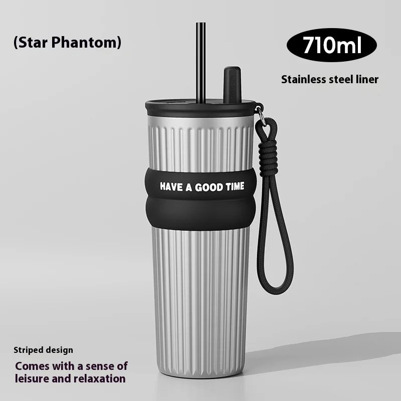 Straw Thermos Cup (710ml)