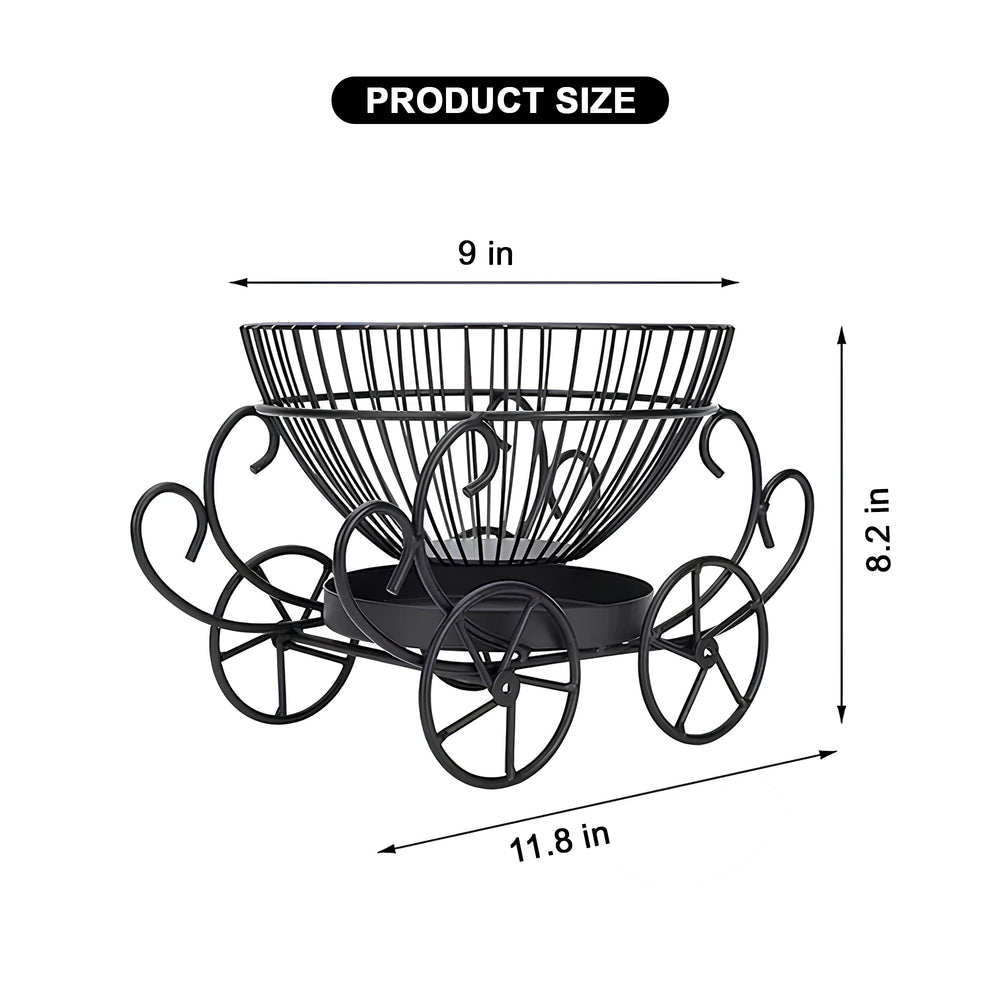 Stylish Metal Cart Fruit Basket – Elegant Home Decor
