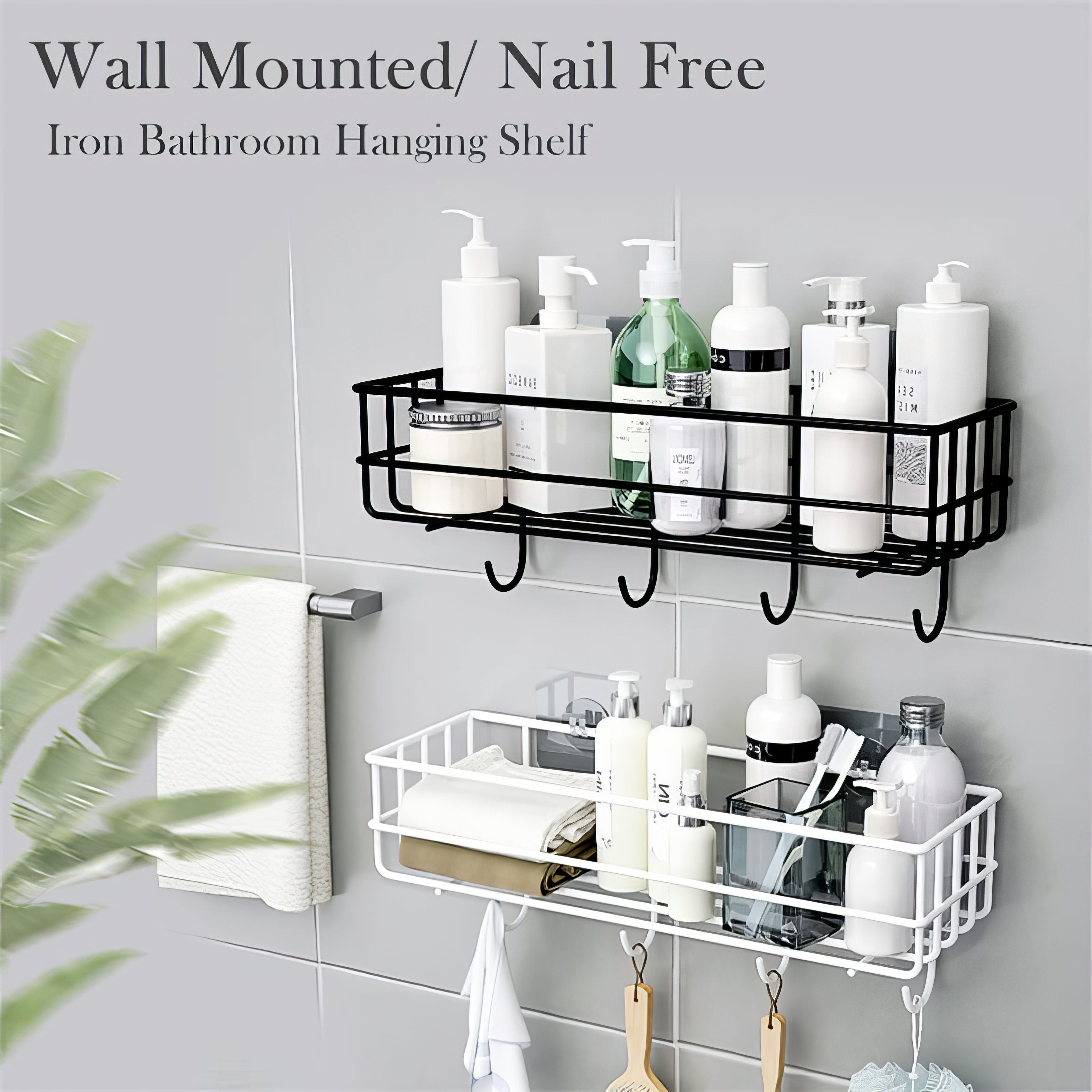 Wall Mounted Shelf With Hooks